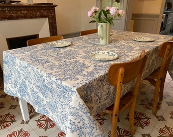 Toile de Jouy tablecloth 3 colors and several sizes to choose from with optional napkins