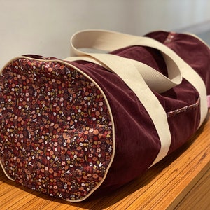 Mochila “Anna” em algodão orgânico e veludo 2 cores e 2 tamanhos