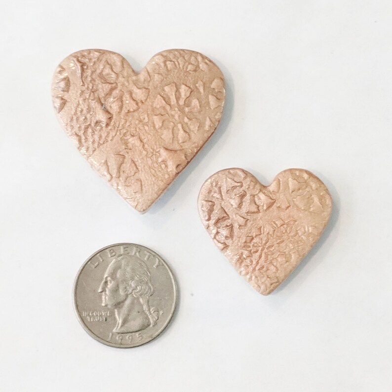 Set of Two Embossed Heart Shaped Etsy
