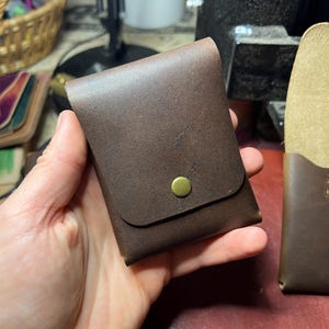 Horween Dublin Stitchless Wallet Keychain Combo, Brown Nut