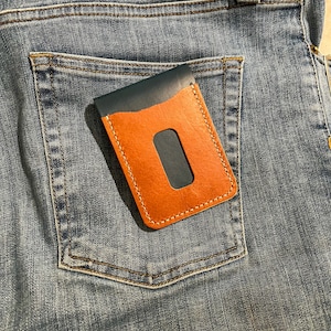Cartera minimalista Buttero, color castaño y azul