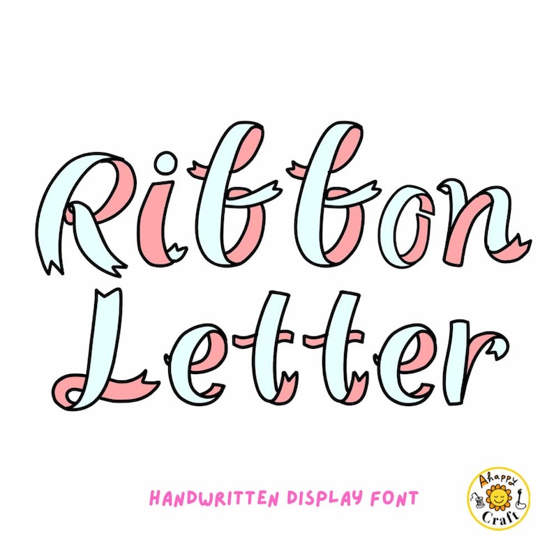 Ribbon Letter Handwritten Font - Etsy
