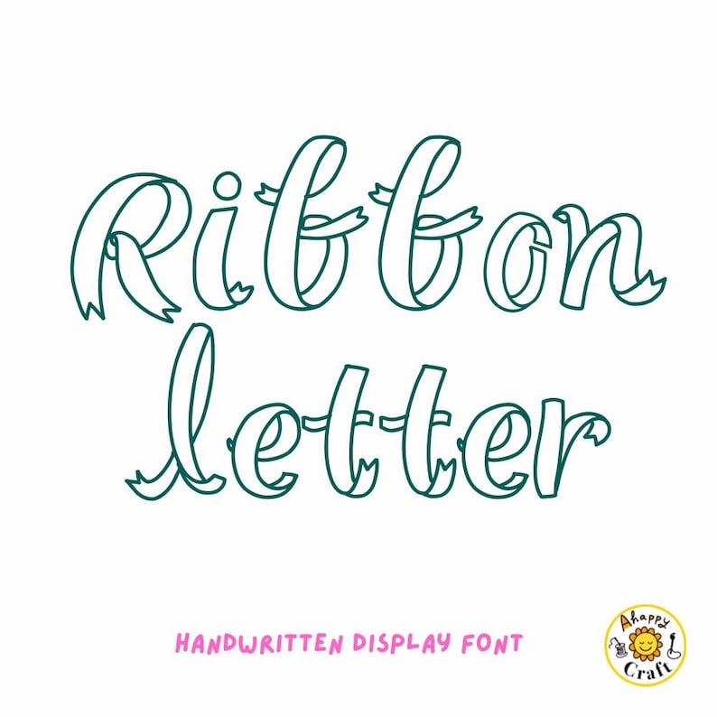 Under Letters Ribbon Ribbon Letter Handwritten Font - Etsy