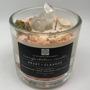 Energy CLEARING & CLEANSING Candle **blessed and Charged** Crystals ...
