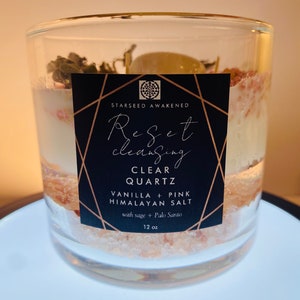 Energy CLEARING & CLEANSING Candle **blessed and Charged** Crystals ...