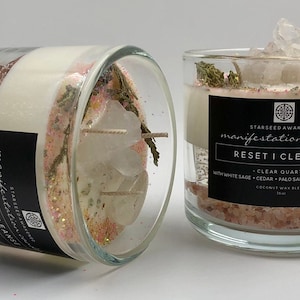 Energy CLEARING & CLEANSING Candle **blessed and Charged** Crystals ...