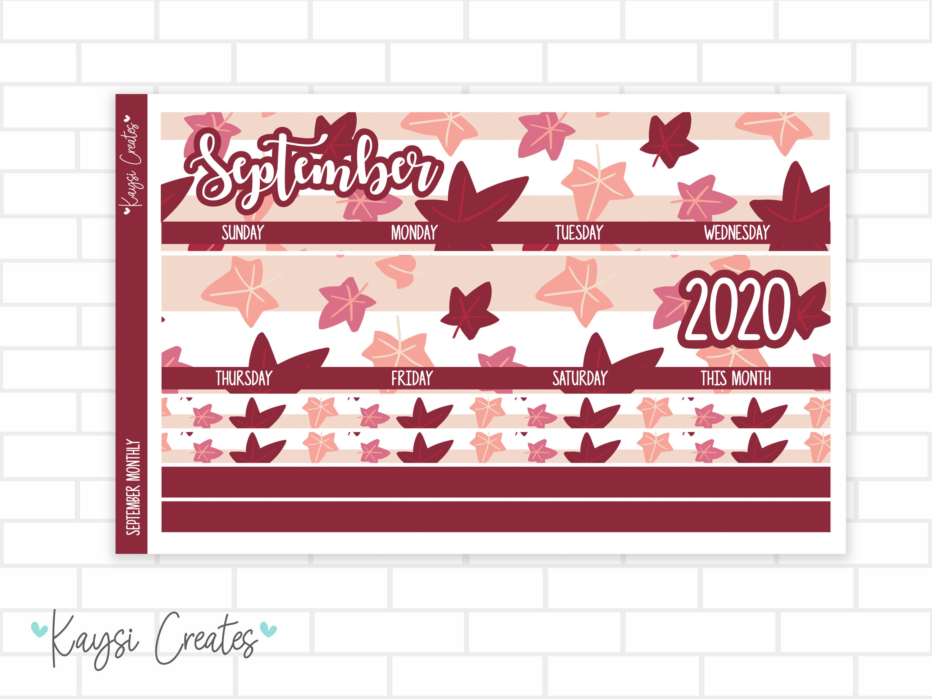 SEPTEMBER Monthly Stickers | Etsy