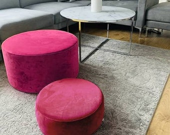 Modern ottoman, Pink velvet pouf, floor cushion, home decor, furniture, velour ottoman, gaming table, yoga pillow, meditation cushion