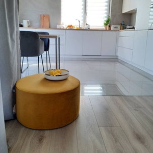 Gele mosterd fluwelen poef grote cirkel stoel stoel vloerkussen voor kinderkamer kinderkamer inrichting, vloerkussen stijlvolle salontafel poef