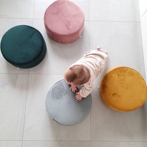 Mint velvet pouf floor SMALL ottoman velour stylish floor cushion ottoman pouf meditation yoga pillow