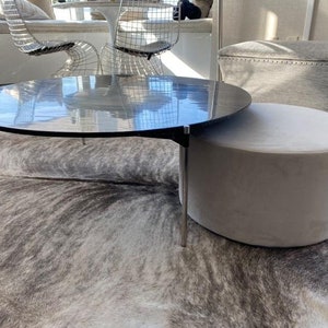 Velvet Pouf – Cream Velvet Ottoman, Beige Floor Cushion, Soft Footstool, Minimalist Home Decor, Modern Velvet Furniture