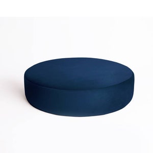 Fitness pillow Navy blue pouf round velour circle big velvet  floor sitting pillow ottoman pouf sitting pillow dog bed