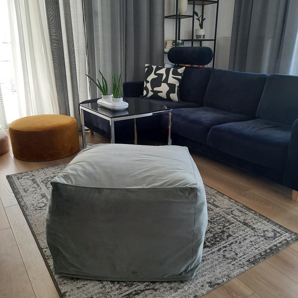 TOUTES TAILLES Housse de pouf carrée, oreiller de méditation de yoga, coussin de sol de taille personnalisée, pouf en velours.