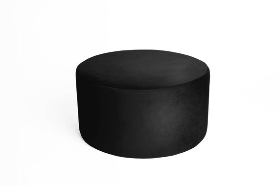 Pouf nero in tufo grande cerchio rotondo pouf in velluto cuscino da  pavimento cuscino sedile del soggiorno -  Italia