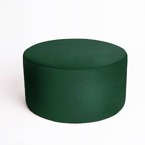 Pouf en velours vert bouteille, pouf rond rond au sol, coussin en velours, décoration d'intérieur, table basse élégante image 2