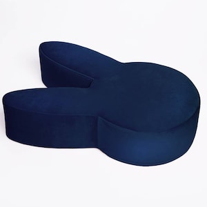 Navy blue bunny pouf, ottoman, cushion,  rabbit pillow, floor cushion, seat for kids.