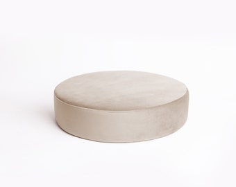 Pouf en velours crème, ottomane, coussin de sol, coussin de sol, table de jeu, décoration intérieure, meuble, cadeau, table basse