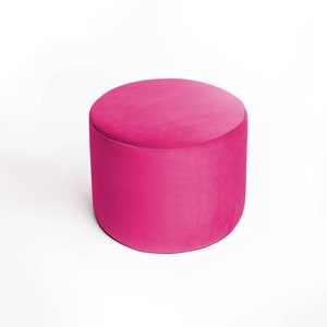 Pink velvet pouf, ottoman, pillows, floor cushion, home decor, furniture, gift, gaming table. image 1