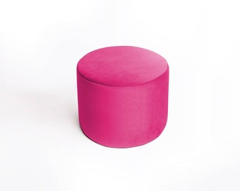 Pink velvet pouf, ottoman, pillows, floor cushion, home decor, furniture, gift, gaming table.