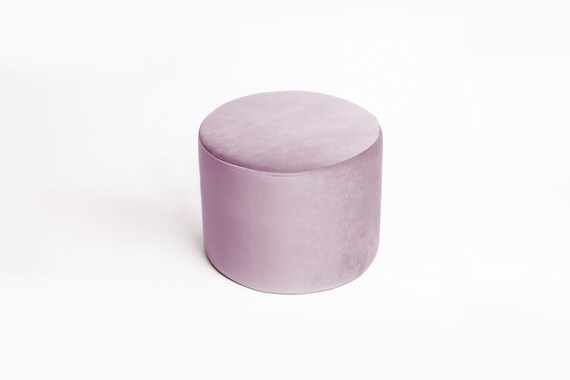 Yoga Pouf Pastel Velvet Pouf Lilac Ottoman Floor Cushion Floor