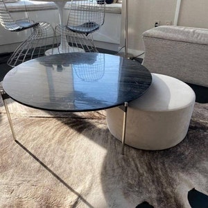 Velvet Pouf – Cream Velvet Ottoman, Beige Floor Cushion, Soft Footstool, Minimalist Home Decor, Modern Velvet Furniture