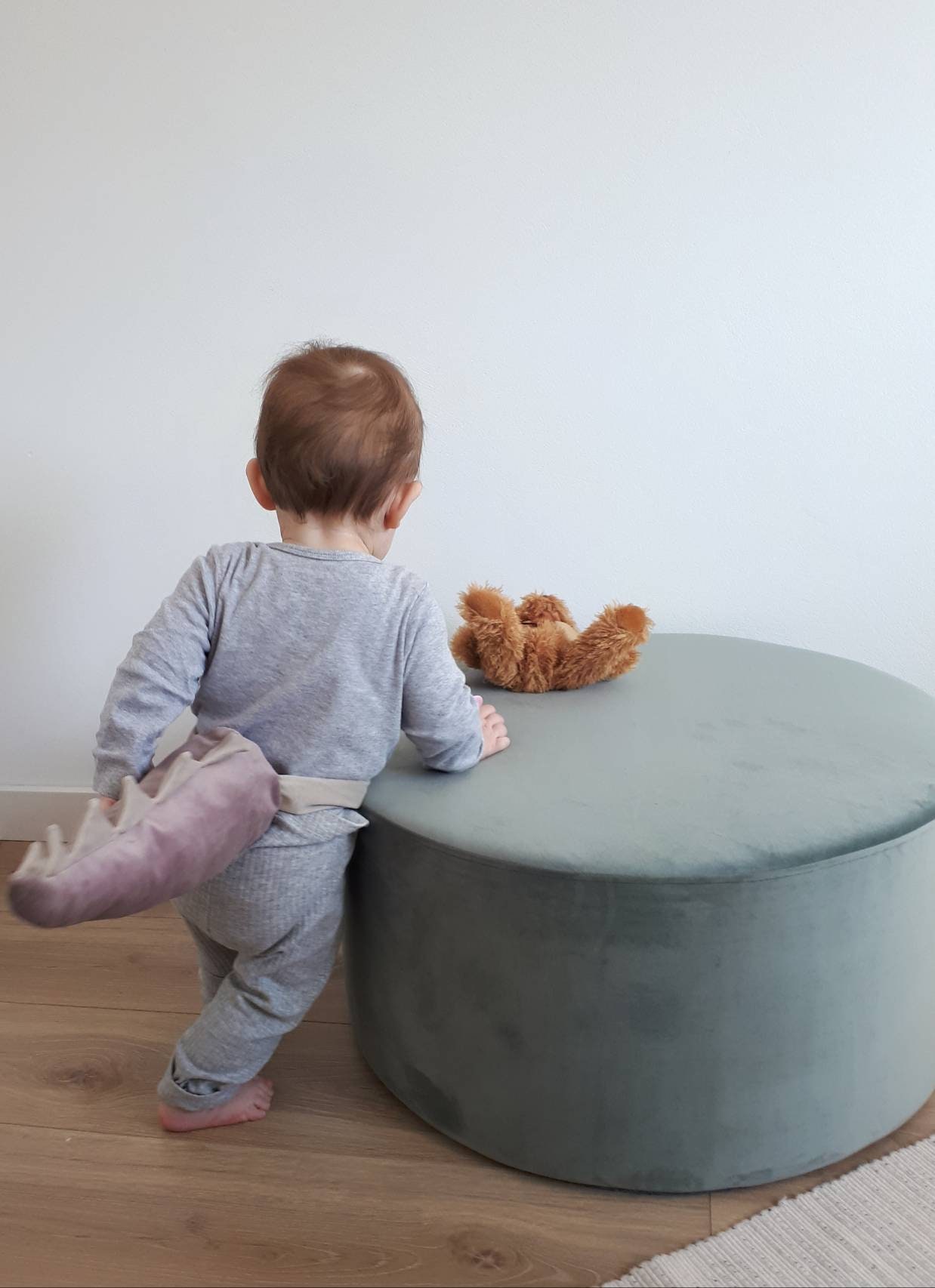 Modern Pouf Tuffet Velvet Ottoman Floor Cushion Floor Etsy