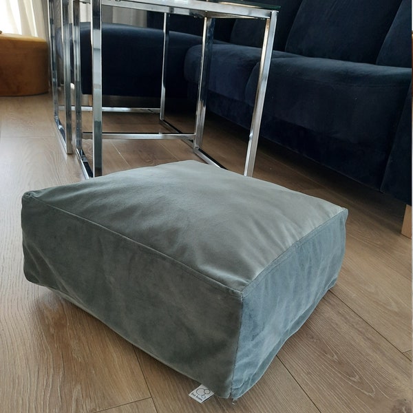 TOUTES LES TAILLES Housse de pouf carrée, oreiller de méditation de yoga, coussin de sol de taille personnalisée, pouf en velours.