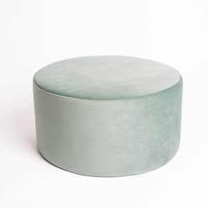 Velvet mint pouf pastel LARGE circle round ottoman velour pillow floor pillow kids seat