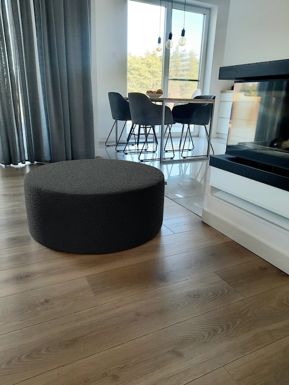 Black floor pouf deals