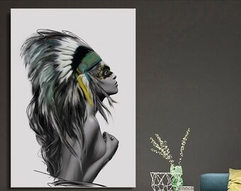 Tribal Canvas Etsy Tribal art african women painting for beginners/easy sunset scenery acrylic painting/tribal painting. etsy