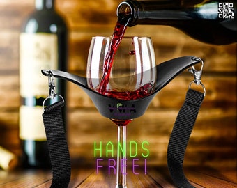 RED WineYoke Party Time Hands Free Wine Glass Holder Necklace Set of 2 new color RED WineYoke Party Time Hands Free Wine Glass Holder Necklace Set of 2 new color