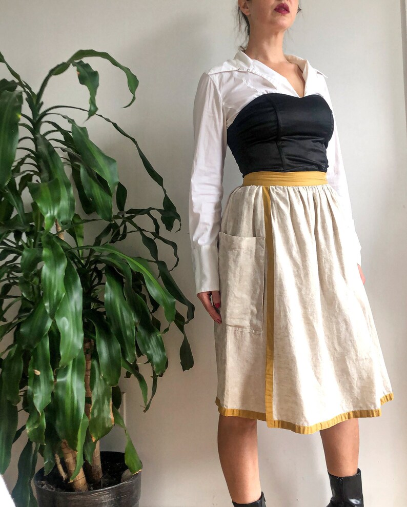 Vintage 80s Escada Wrap Skirt, Vintage Designer Escada Oatmeal Color Jaquard Skirt, Escada by SRB, shops made in Western Germany