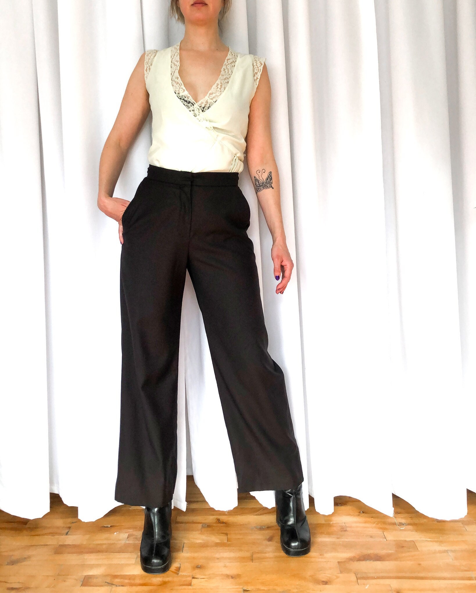 Brown Silk Pants - Etsy