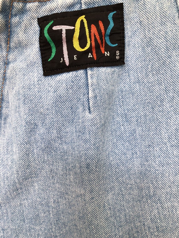 90s Vintage Short Denim Shorts by Stone Jeans, si… - image 5