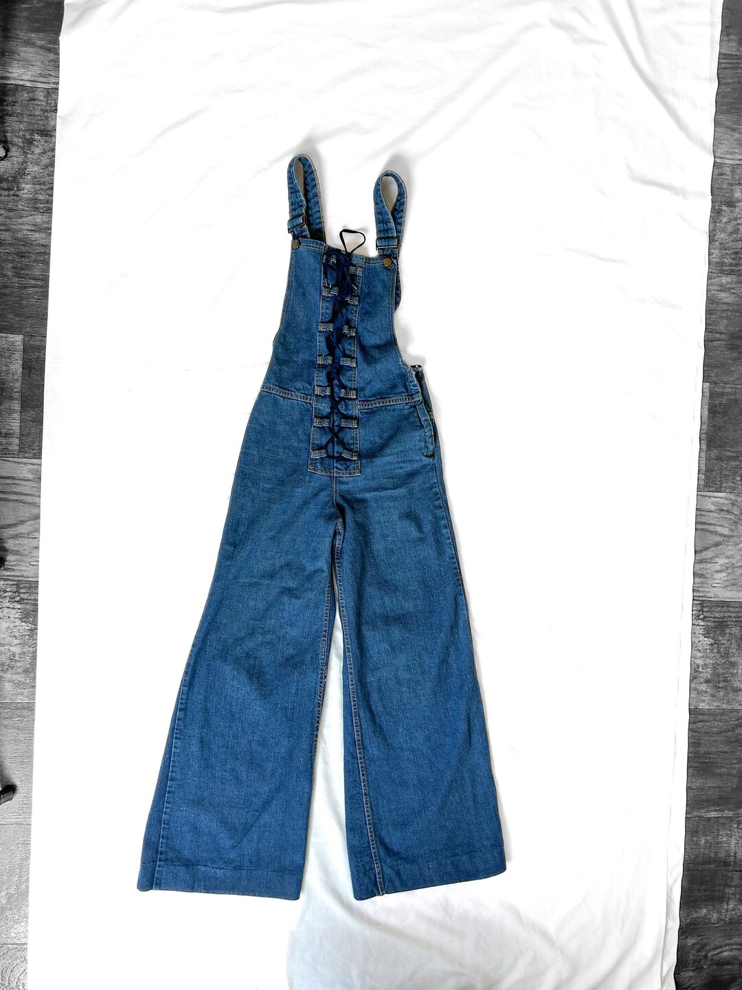 Big size 70'S Sears denim overalls for men, w44, vintage cotton navy blue type Vintage Second Hand