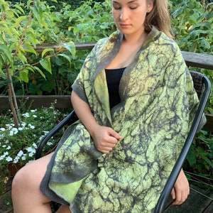 Felt Scarf, Felt Shawls, Felt Clothing, Wet Felted Scarf, Felt Wrap, Accessories, Winter Scarf Women, Wool Scarf, Scarf for Her