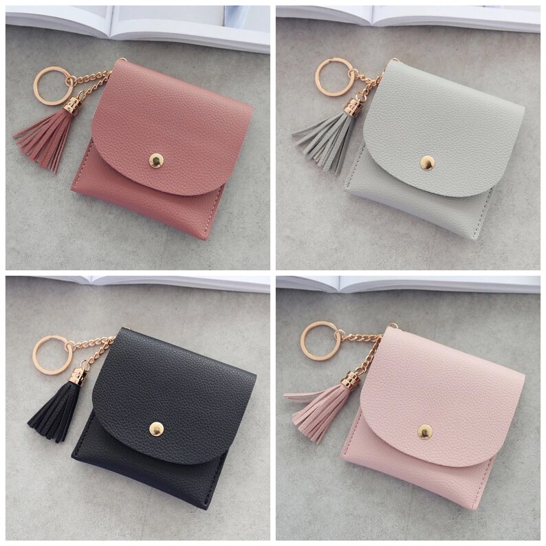 Fashion Mini Wallet with keychain tassel Etsy