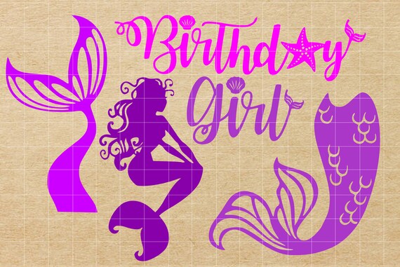 Download Mermaid Birthday Svg Birthday Girl Svg Mermaid Tail Svg Etsy