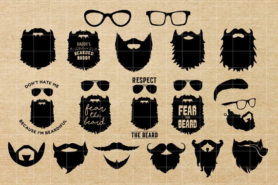 Download Beard Svg Mustach Svg Hipster Svg Glasses Svg Fathers Day Etsy
