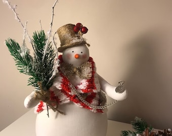 Handmade snowmen, snowmen decor, holiday ornament, christmas ornament, winter decor