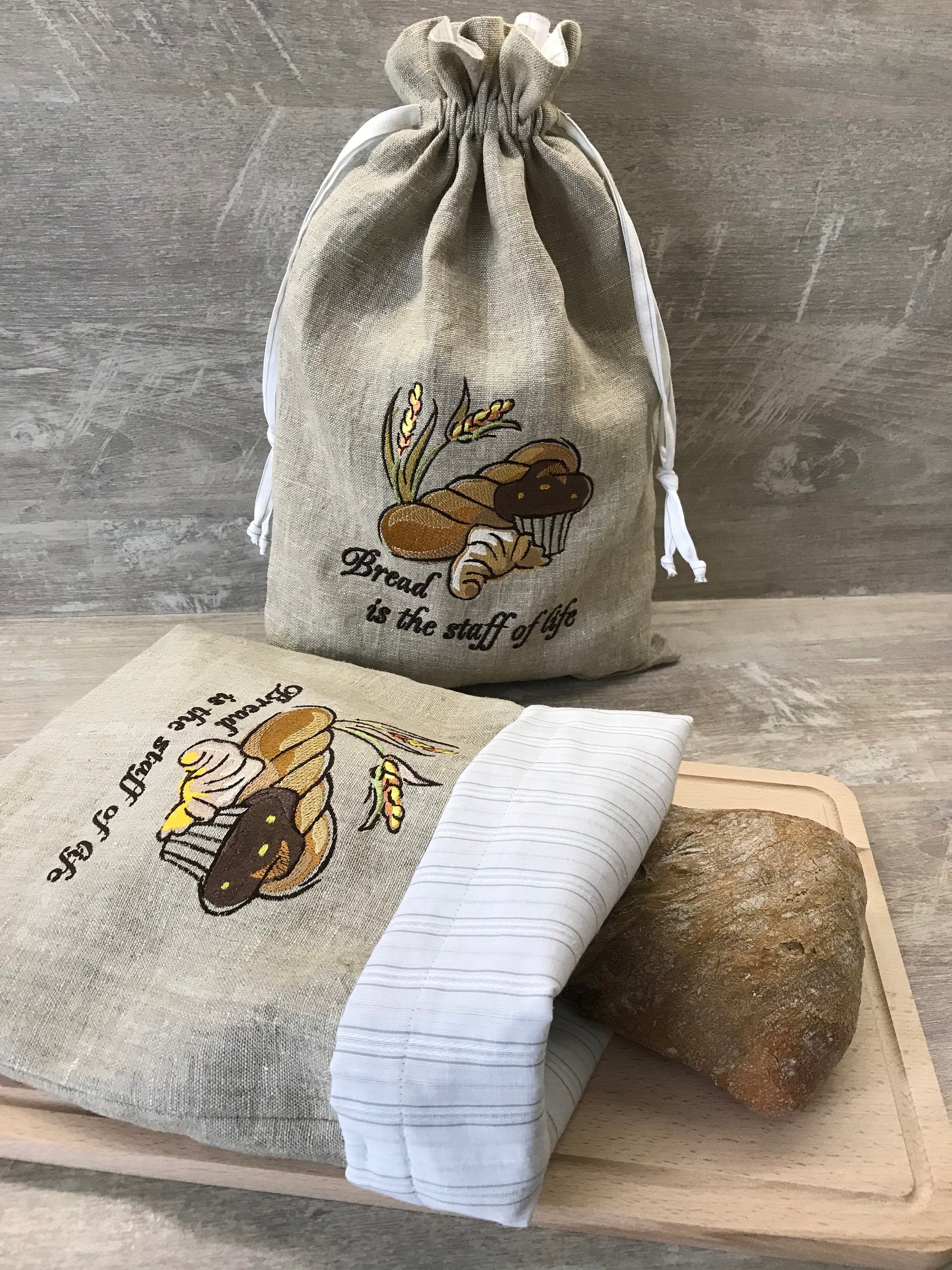 Reusable Bread Bag GOTS Certified Organic Bread Bag Bakery Bag for