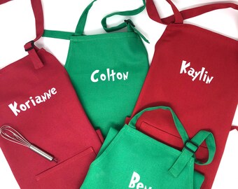 Christmas Gifts, Personalized Child's Apron, Cookie Baking Apron, Personalized Apron, Personalized Kid's Apron, Holiday Apron