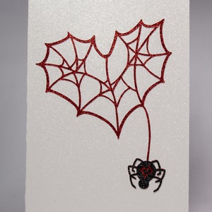 Amore Ragnatela Cuore Buon San Valentino biglietto di auguri fatto a mano su Etsy