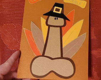 Handmade Thanksgiving Joke Card: Funny Adult Humor Holiday Card