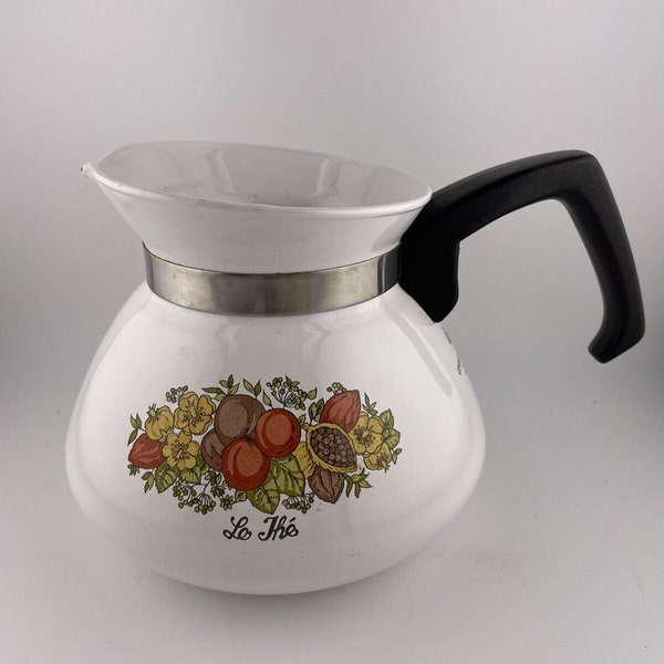 Vintage Corning Ware Spice Of Life 6-Cup Coffee Tea Pot Kettle P-104 No  Lid