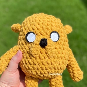 Handmade Plush, Jake the Dog Plush, Adventure Time, Cartoon Network, Handcrafted Plushies, stuffed animal