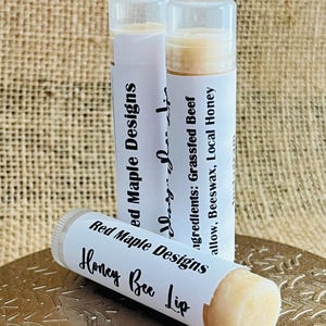 Tallow and Honey Lip Balm / Chapstick (2 tubes)