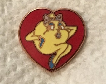 Ms. Pack-Man Heart Pin by Midway Arcade Mfg. Co. 1981 Vintage