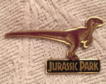 Jurassic Park Vintage Lapel Pin Velociraptor Dinosaur - 1993 Original Film Release