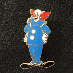 Bozo the Clown Vintage Cloisonné Brooch Pin - 1980&#39;s